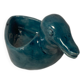 Empty duck blue ceramic pocket