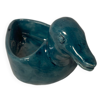 Empty duck blue ceramic pocket