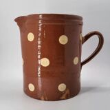 Old pitcher with polka dots savoyard pottery in glazed terracotta alsace