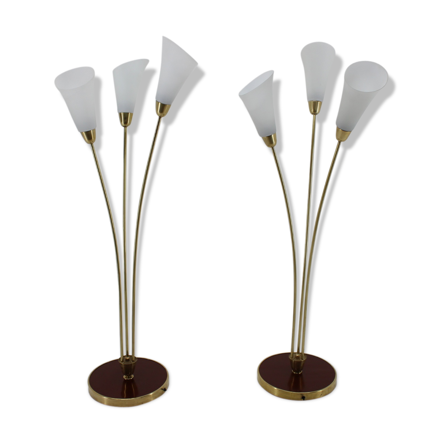 Pair of art deco floor lamps, Czechoslovakia 1940s