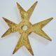 Door knocker with stopper and Maltese cross, solid brass dolphin