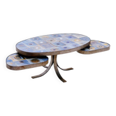 Table basse ovale par Georges Pelletier pour La Roue Vallauris - France, 1970