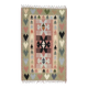 1970s Vintage Turkish Oushak Handmade Wool Cotton Green Runner Rug 107x175