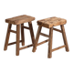 Antique solid wood stools (circa 1900). Set of 2 pieces no. 2.