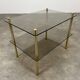 Smoked glass and gold metal side table, 1970s