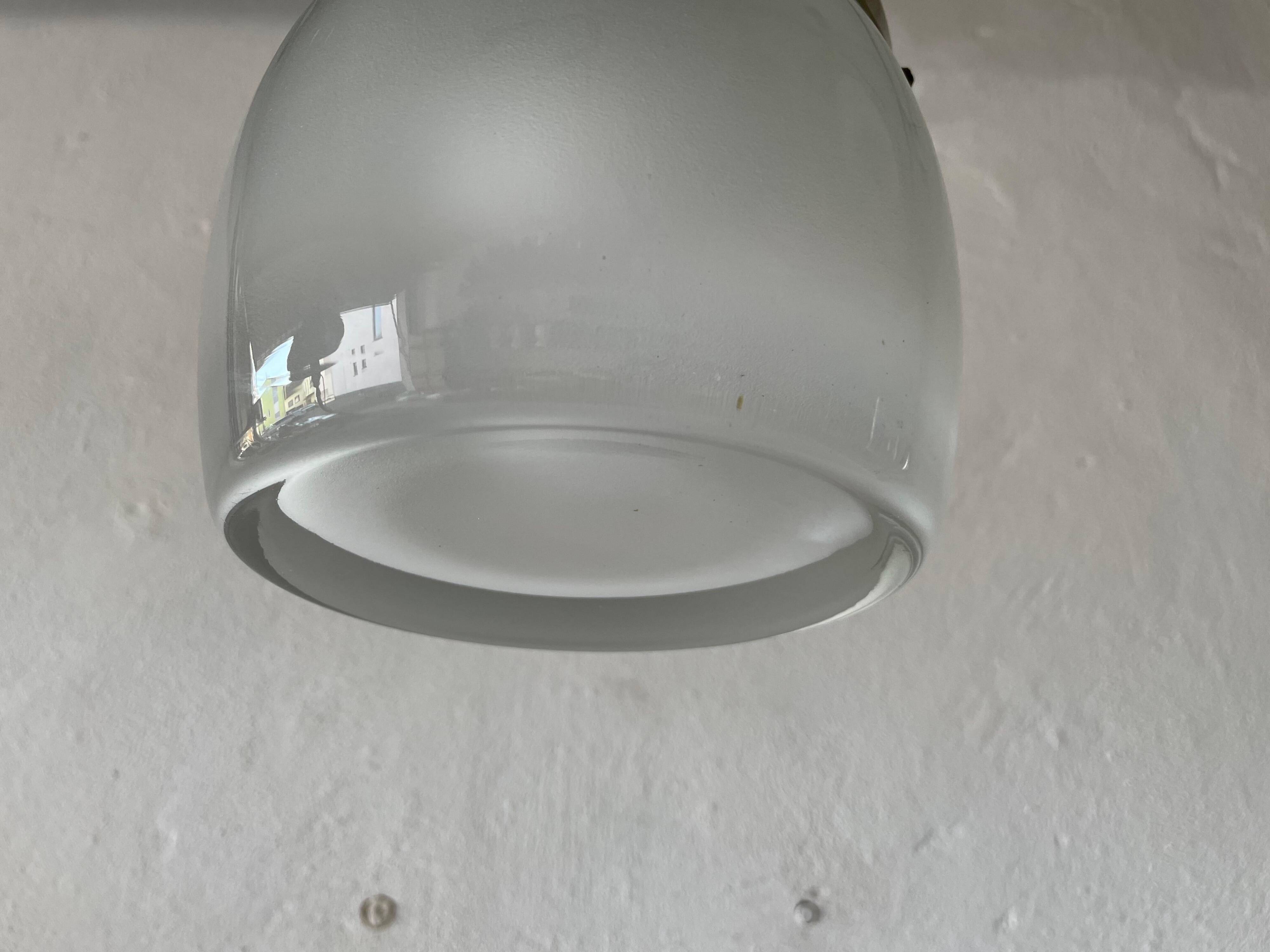Heavy frosted glass pendant lamp by Staff, 1960s, Germany