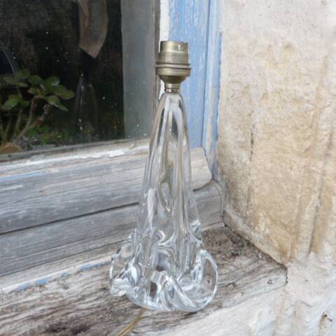 Lamp base in crystal by designer Joseph Bleichner, Saint Louis Crystal.