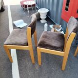 6 chaises ancienne vintage design scandinave pieds compas