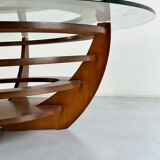 Designer coffee table, foot and circular top from the 60s