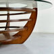 Designer coffee table, foot and circular top from the 60s