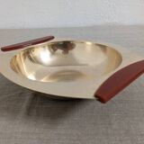 PM Italy brass and bakelite trays and bowl, 1960s-70s