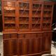 English-style blond mahogany two-body bookcase