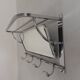Art Deco wall coat rack with a bevelled mirror adjustable in a chrome frame, 1930s.