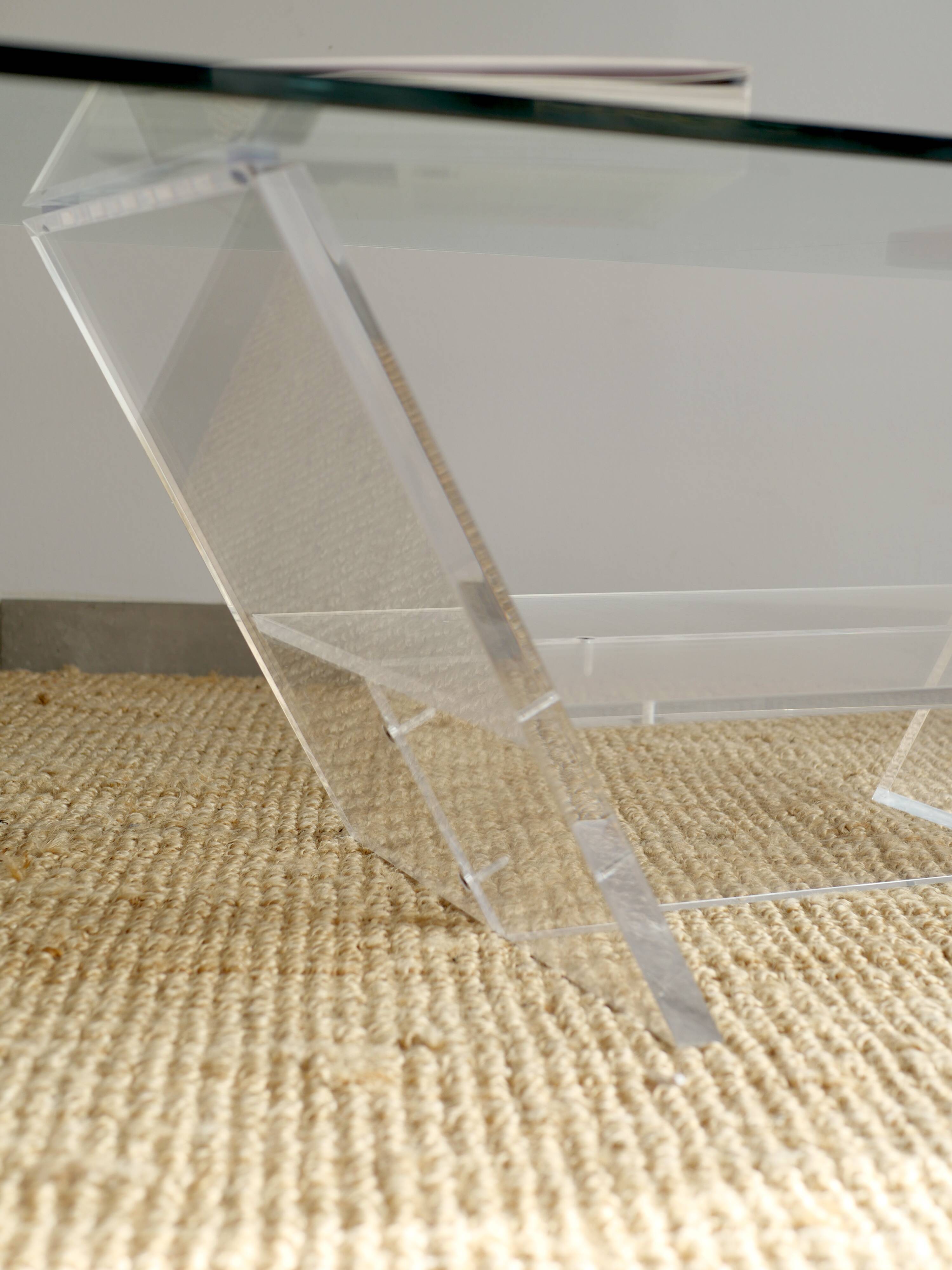 Glass and plexiglass coffee table - David Lange