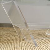 Glass and plexiglass coffee table - David Lange