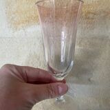 3 iridescent colored champagne glasses