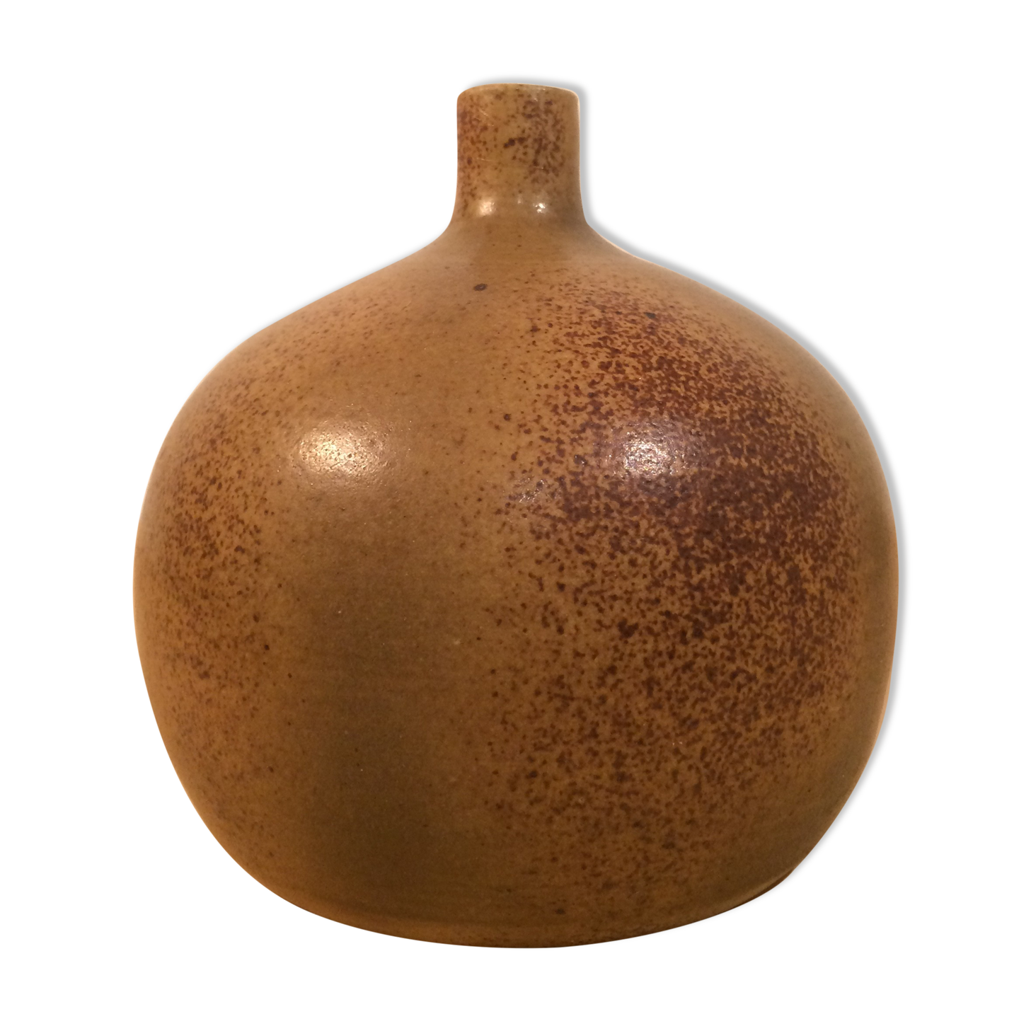 Sandstone ball vase signed Michel Dumont