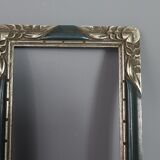 Old Art Deco frame carved wood silver 16.6x11.6 cm, hardwood 14.3x9.4 cm SB