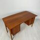 1960s Vintage Mid-Century Curved Danish Teak Writing Desk