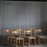 Hans J. Wegner, 'Koldinghus' chairs in beech with woven seat, set of 6, 1988