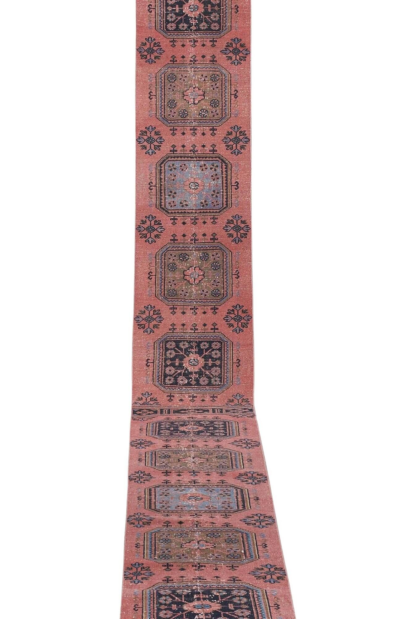 Vintage Turkish hallway rug 77x661 cm