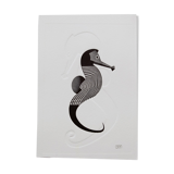 Engraving 2 black and embossing seahorses