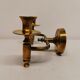 Classic Danish wall hung design candlestick in solid brass