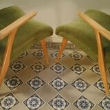 Pair of Wing chairs  Zig Zag scandinavian 50 60s
