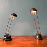 Set of two black telescopic lamps