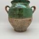Old green glazed earthenware jam pot France 19th century
