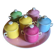 6 petits pots de crème en porcelaine de limoges avec plateau