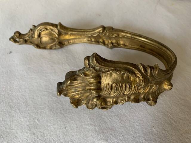 Pair of old gilded bronze curtain tiebacks, late 19th century