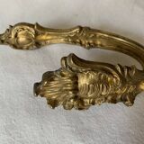 Pair of old gilded bronze curtain tiebacks, late 19th century