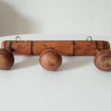 Antique folk art wall coat rack from the 50s