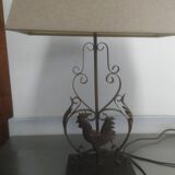 Table lamp in rectangular forged iron