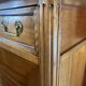 Louis XVI period mahogany secretary, white marble top, clover lock