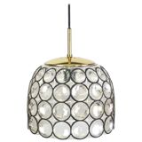 Glass and iron hanging lamp by Limburg, Germany, 1960s