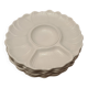 Set of 6 White Ceramic Compartment Plates – Italy, Vi