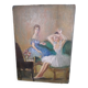 Oil on cardboard dancers early 20th century signed
