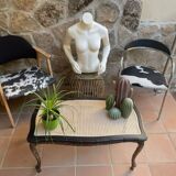 Fauteuil bois imprimé Vache