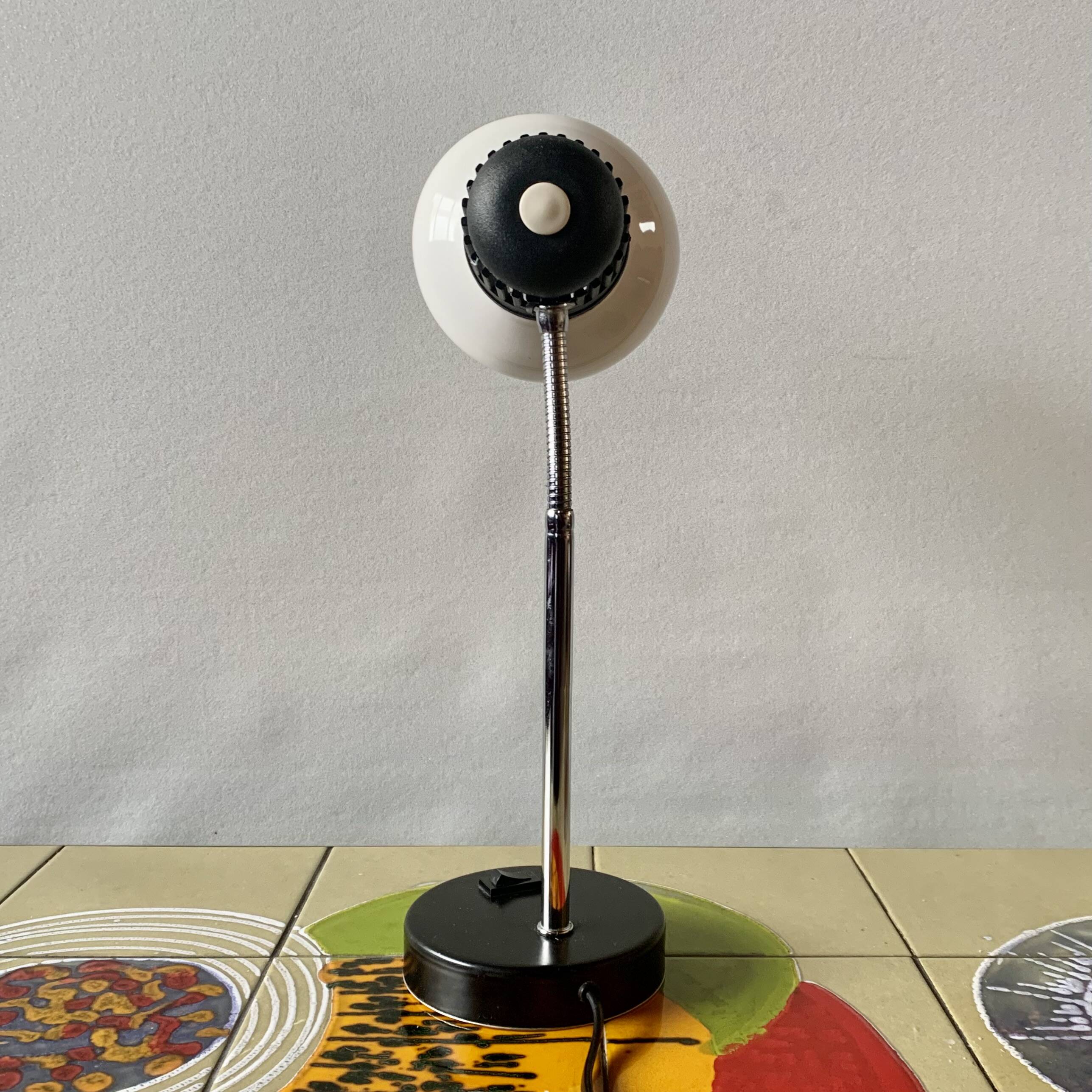 Vintage Massive white and black desk lamp - 1970s
