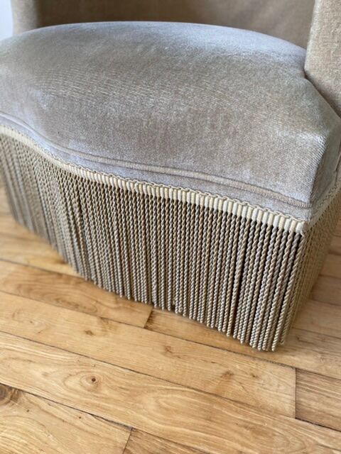 Fauteuil crapaud en velours vert