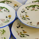 6 assiettes à dessert oiseaux du paradis Gien