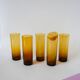Set of 5 amber Long Drink glasses, 1970