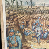 Double-sided school poster signed herouar collection rossignol verdun june 1940