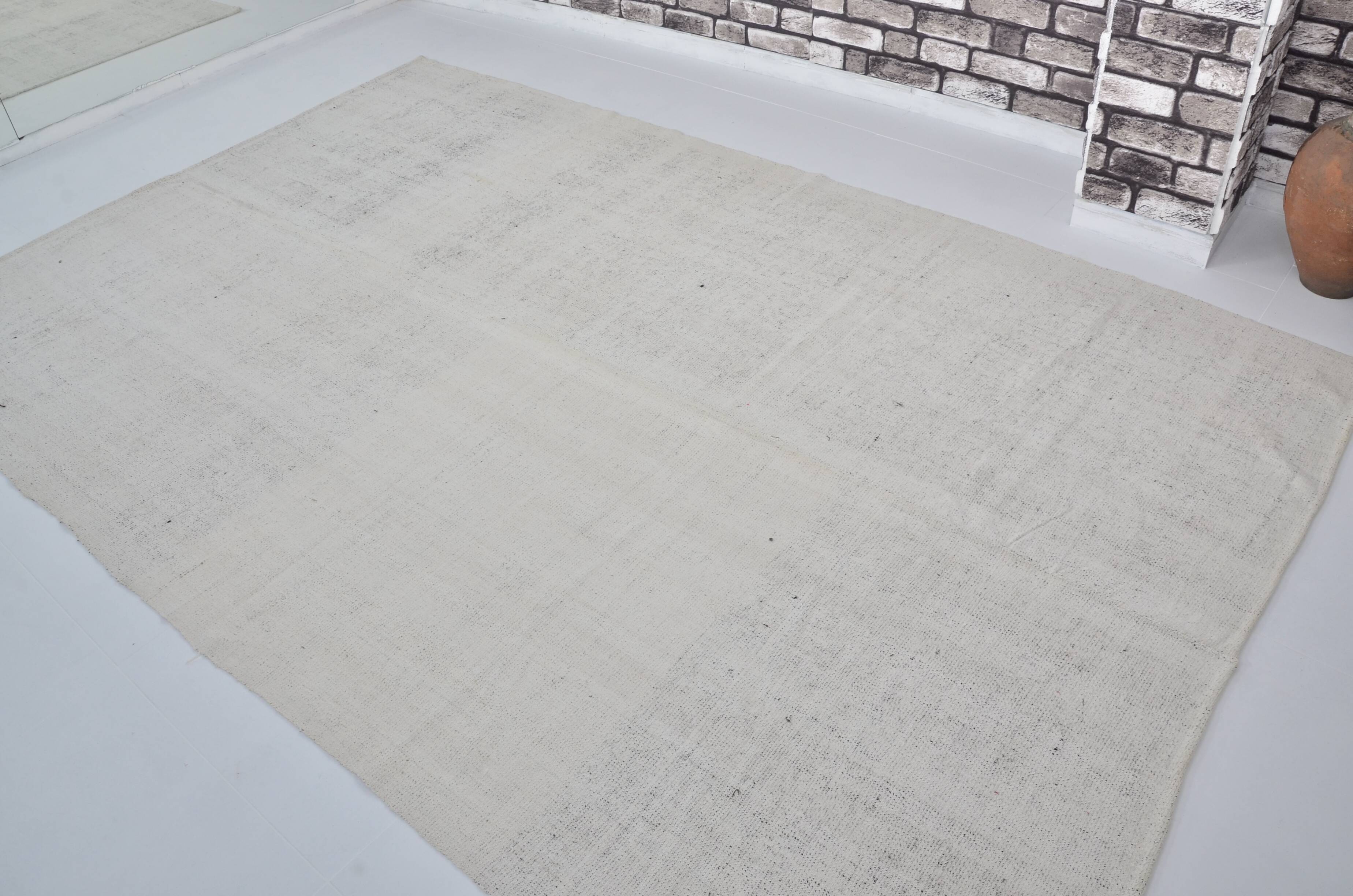 White Handwoven Vintage  Kilim Rug sku 3080