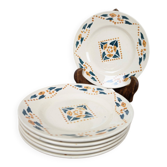 6 ironstone plates Longchamp - Cabourg model