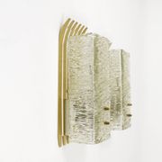 J.T. Kalmar Vienna Pair of Wall Sconces in Brass and Glass, Austria, 1950s