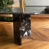 Minimalist design table in black marble Vintage Terrazzo