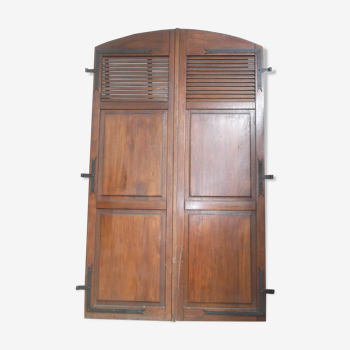 Pair of exotic wood shutters H228 cm